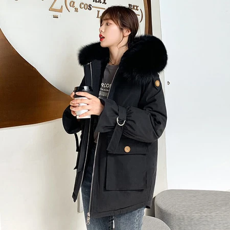 La Chapelle Cotton Coat Women's 2022 Autumn and Winter New Workwear Party Overcome Women's Fashion Thick Cotton Coat Coat Women's Beige One Size La Chapelle Cotton Coat Women's 2022 Autumn and Winter New Workwear Party Overcome Women's Fashion Thick Cotton Coat Coat Women's Beige One Size