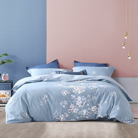 Mercury Home Textiles Four-piece cotton bed linen quilt cover pillowcase bedding double quilt cover quilt sheet 1.8m bed flower Xiya Mercury Home Textiles Four-piece cotton bed linen quilt cover pillowcase bedding double quilt cover quilt sheet 1.8m bed flower Xiya