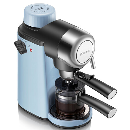 Bear coffee machine home Italian semi-automatic steam type milk froth light blue Bear coffee machine home Italian semi-automatic steam type milk froth light blue
