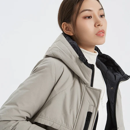 Jieao down jacket women's long windbreaker cotton sense winter coat coat hooded ladies down jacket 7981308 3199#coffee color 175/XL Jieao down jacket women's long windbreaker cotton sense winter coat coat hooded ladies down jacket 7981308 3199#coffee color 175/XL