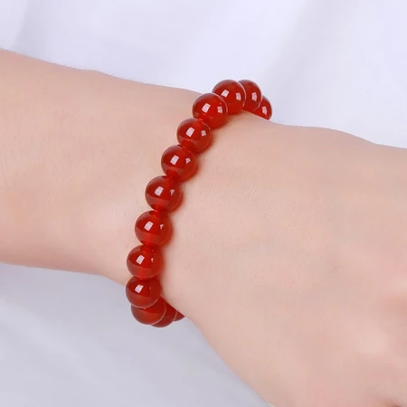 Shiyue Jewelry Red Agate Bracelet Bracelet Couple Style Crystal Agate Female 10mm Shiyue Jewelry Red Agate Bracelet Bracelet Couple Style Crystal Agate Female 10mm