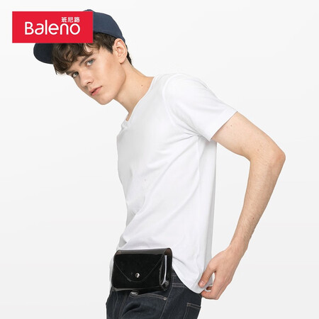 Baleno Baleno spring and summer youth fashion solid color V-neck short-sleeved T-shirt Korean style slim cotton t-shirt trend and easy-to-fit basic student top 01W bleached-V-neck XL Baleno Baleno spring and summer youth fashion solid color V-neck short-sleeved T-shirt Korean style slim cotton t-shirt trend and easy-to-fit basic student top 01W bleached-V-neck XL