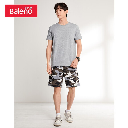 Baleno Baleno short-sleeved t-shirt men's cotton fashion solid color round neck loose top simple basic youth fashion comfortable compassionate casual bottoming shirt round neck-20E XXL Baleno Baleno short-sleeved t-shirt men's cotton fashion solid color round neck loose top simple basic youth fashion comfortable compassionate casual bottoming shirt round neck-20E XXL