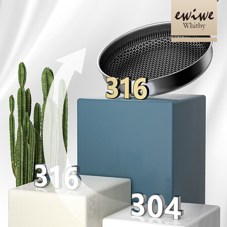 British EWIWE wooden handle 316 stainless steel honeycomb non-stick frying pan, stainless steel less oily frying pan, household induction cooker, gas stove, open flame, universal cooking frying pan with full screen 22cm/316 stainless steel stove universal British EWIWE wooden handle 316 stainless steel honeycomb non-stick frying pan, stainless steel less oily frying pan, household induction cooker, gas stove, open flame, universal cooking frying pan with full screen 22cm/316 stainless steel stove universal