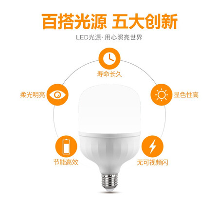 Foshan Lighting FSLLED bulb high-power energy-saving lamps E27 large screw mouth 25W white light 6500K cylindrical dazzling wind Foshan Lighting FSLLED bulb high-power energy-saving lamps E27 large screw mouth 25W white light 6500K cylindrical dazzling wind