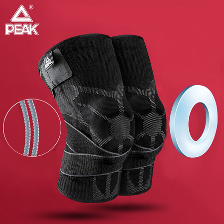 Peak PEAK Professional Basketball Knee Pads Compression Sports Protective Gear Meniscus Running Badminton Fitness Breathable Anti-collision Suit Black Grey L Peak PEAK Professional Basketball Knee Pads Compression Sports Protective Gear Meniscus Running Badminton Fitness Breathable Anti-collision Suit Black Grey L