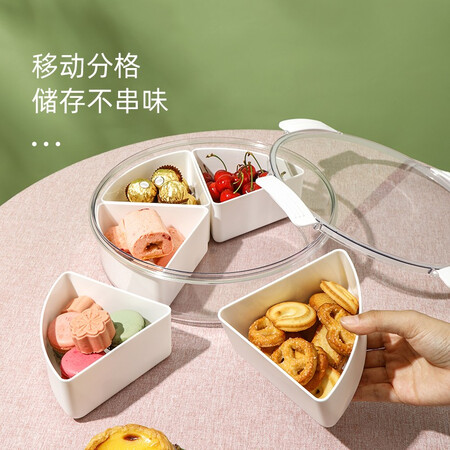 Fuguang Net Red Fruit Plate Creative Living Room Coffee Table Snack Plate Dried Fruit Nut Candy Box With Lid Division Box Round Separated Fruit Box Fuguang Net Red Fruit Plate Creative Living Room Coffee Table Snack Plate Dried Fruit Nut Candy Box With Lid Division Box Round Separated Fruit Box