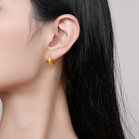 Saturday blessing jewelry pure gold 999 gold earrings earrings women's car flower price AA097513 about 3.3g Saturday blessing jewelry pure gold 999 gold earrings earrings women's car flower price AA097513 about 3.3g