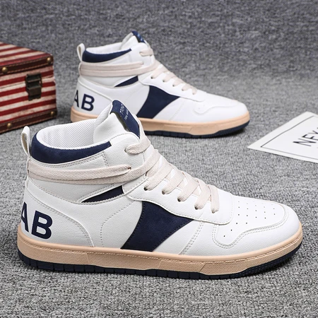 2022 summer new high-top small white tide shoes trendy men's shoes all-match casual sports shoes Dexun white shoes GDD99 blue 39 2022 summer new high-top small white tide shoes trendy men's shoes all-match casual sports shoes Dexun white shoes GDD99 blue 39