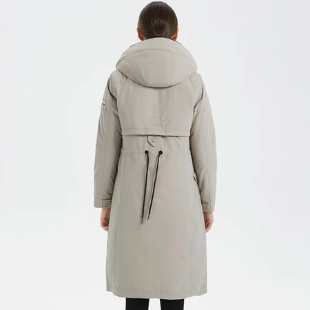 Jieao down jacket women's long windbreaker cotton sense winter coat coat hooded ladies down jacket 7981308 3199#coffee color 175/XL Jieao down jacket women's long windbreaker cotton sense winter coat coat hooded ladies down jacket 7981308 3199#coffee color 175/XL