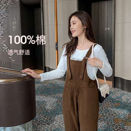 Jingqi pregnant women overalls spring and autumn fashion tooling trend mother wear pants casual loose pregnant mothers autumn clothes pink XL Jingqi pregnant women overalls spring and autumn fashion tooling trend mother wear pants casual loose pregnant mothers autumn clothes pink XL