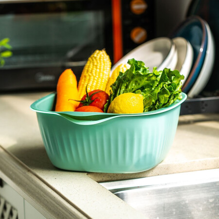 Porcelain soul Nordic fruit plate/fruit basket double drain basket fruit basket vegetable sink kitchen water filter basket large capacity vegetable sink household fruit plate basin for vegetable washing small blue Porcelain soul Nordic fruit plate/fruit basket double drain basket fruit basket vegetable sink kitchen water filter basket large capacity vegetable sink household fruit plate basin for vegetable washing small blue