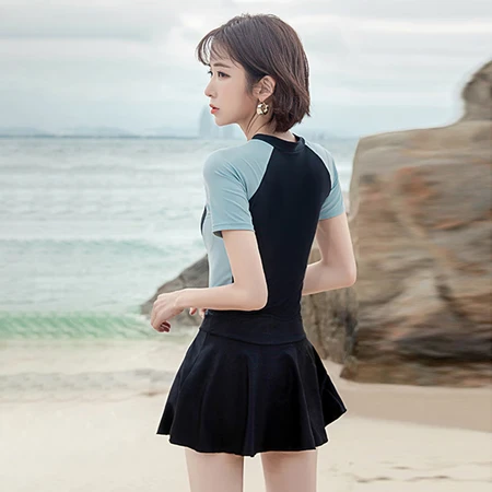 Fandira swimsuit female summer cover belly thin fashion swimsuit hot spring one-piece swimsuit removable skirt 12128 black XL Fandira swimsuit female summer cover belly thin fashion swimsuit hot spring one-piece swimsuit removable skirt 12128 black XL