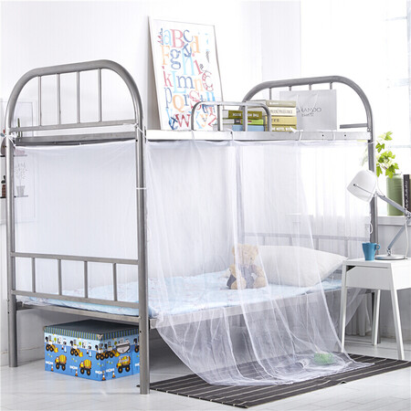 Arctic velvet mosquito net single student dormitory netting old-fashioned bunk dormitory tents high and low berths for all seasons white with net hook 1.2m bed 120*195cm Arctic velvet mosquito net single student dormitory netting old-fashioned bunk dormitory tents high and low berths for all seasons white with net hook 1.2m bed 120*195cm