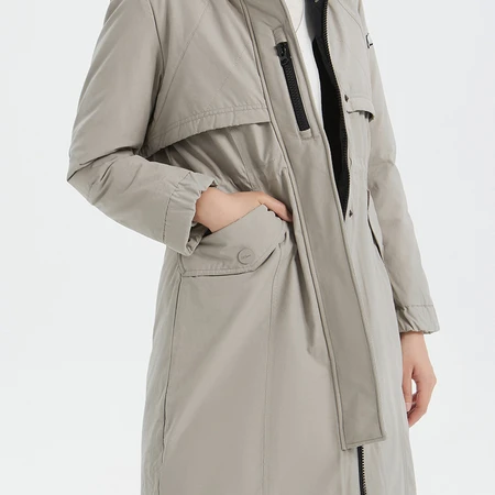 Jieao down jacket women's long windbreaker cotton sense winter coat coat hooded ladies down jacket 7981308 3199#coffee color 175/XL Jieao down jacket women's long windbreaker cotton sense winter coat coat hooded ladies down jacket 7981308 3199#coffee color 175/XL