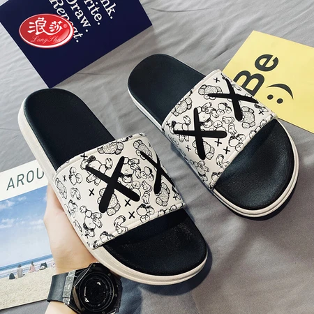 Langsha slippers men and women couple shoes 2022 summer outdoor wear slippers beach shoes home sandals trendy shoes simple fashion comfortable bathroom bathing home outer wear mandarin duck shoes black and white 41-42 Langsha slippers men and women couple shoes 2022 summer outdoor wear slippers beach shoes home sandals trendy shoes simple fashion comfortable bathroom bathing home outer wear mandarin duck shoes black and white 41-42