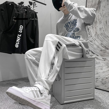 Yaoqu YAO QU casual pants men's spring and autumn loose-fitting harem pants tide brand wild high street port style ins boys sports pants gray XL Yaoqu YAO QU casual pants men's spring and autumn loose-fitting harem pants tide brand wild high street port style ins boys sports pants gray XL