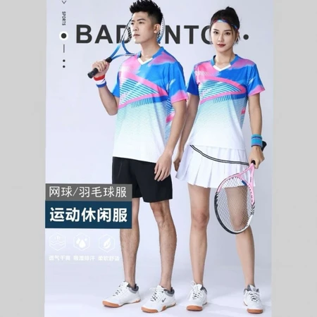 2022 new table tennis badminton clothes couple tops breathable mesh quick-drying tennis game training clothes custom team name 1850 blue women's top XS 2022 new table tennis badminton clothes couple tops breathable mesh quick-drying tennis game training clothes custom team name 1850 blue women's top XS