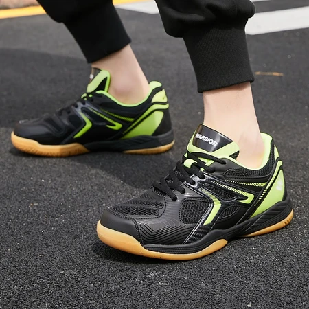 Pull back sports sneakers low top thick bottom non-slip table tennis shoes breathable mesh shoes men and women couple shoes shock-absorbing floor table tennis shoes non-slip breathable table tennis shoes 103HC black/fluorescent green 42/standard size Pull back sports sneakers low top thick bottom non-slip table tennis shoes breathable mesh shoes men and women couple shoes shock-absorbing floor table tennis shoes non-slip breathable table tennis shoes 103HC black/fluorescent green 42/standard size