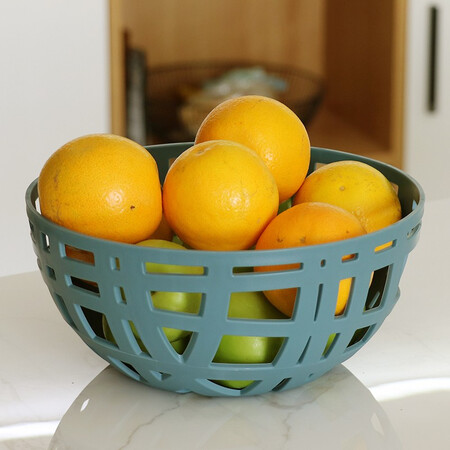 What people eat fruit basket hollow plastic drain basket home living room coffee table fruit plate kitchen creative vegetable washing basket restaurant fruit basket blue, green, yellow, orange 4 colors each 1 1 What people eat fruit basket hollow plastic drain basket home living room coffee table fruit plate kitchen creative vegetable washing basket restaurant fruit basket blue, green, yellow, orange 4 colors each 1 1