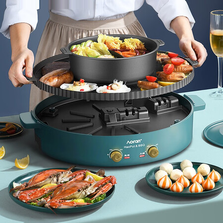 Aoran Electric Grill Barbecue Pan Barbecue Pan Electric Barbecue Grill Household Smokeless Barbecue Electric Grill Pan Barbecue Non-stick Barbecue Skewers Barbecue Machine Extra Large Mandarin Duck Pan-Suitable for 3-10 People Aoran Electric Grill Barbecue Pan Barbecue Pan Electric Barbecue Grill Household Smokeless Barbecue Electric Grill Pan Barbecue Non-stick Barbecue Skewers Barbecue Machine Extra Large Mandarin Duck Pan-Suitable for 3-10 People