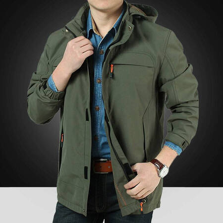 Hengyuanxiang factory thin jacket loose jacket tooling mid-length outdoor windbreaker large size men's business casual jacket jacket army green plus velvet 086 plus velvet 5XL about 195-210 catties Hengyuanxiang factory thin jacket loose jacket tooling mid-length outdoor windbreaker large size men's business casual jacket jacket army green plus velvet 086 plus velvet 5XL about 195-210 catties