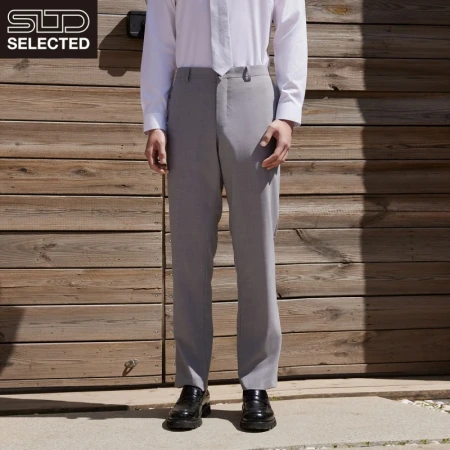 Sladeselectedcleanup SELECTEDSlade Men's New Casual Business Dress Containing Wool Dress Trousers Light Gray 165/72A/XSR Sladeselectedcleanup SELECTEDSlade Men's New Casual Business Dress Containing Wool Dress Trousers Light Gray 165/72A/XSR