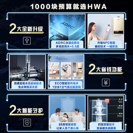 Midea Midea 13 liters of water and air dual-adjustment smart home appliances with constant temperature APP remote control, automatic rise and multiple security LED large-screen gas water heaters, natural gas JSQ25-HWA Midea Midea 13 liters of water and air dual-adjustment smart home appliances with constant temperature APP remote control, automatic rise and multiple security LED large-screen gas water heaters, natural gas JSQ25-HWA