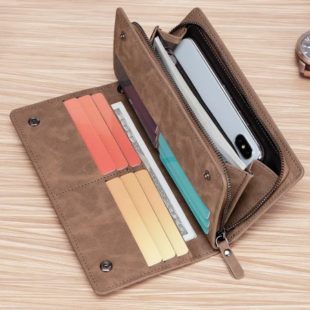 MashaLanti men's wallet large-capacity leather wallet long zipper coin purse multi-functional clutch card bag birthday gift for boyfriend husband MashaLanti men's wallet large-capacity leather wallet long zipper coin purse multi-functional clutch card bag birthday gift for boyfriend husband