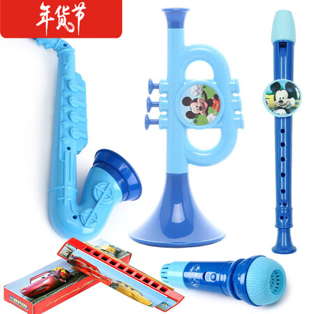 Disney baby toys physical sound small horn flute guitar children's musical instrument whistle harmonica microphone saxophone boys and girls early education toys Mickey flute + horn + saxophone + harmonica + microphone Disney baby toys physical sound small horn flute guitar children's musical instrument whistle harmonica microphone saxophone boys and girls early education toys Mickey flute + horn + saxophone + harmonica + microphone