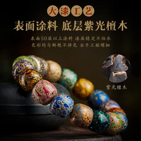 Bodhizi large lacquer beads multi-treasure hand string eighteen son hand-held piece lacquerware old-fashioned bead barrel beads man and woman disc text play Buddhist beads six-character mantra for wife birthday gift for elders multi-treasure eighteen sons Pixiu keychain + retro gift box Bodhizi large lacquer beads multi-treasure hand string eighteen son hand-held piece lacquerware old-fashioned bead barrel beads man and woman disc text play Buddhist beads six-character mantra for wife birthday gift for elders multi-treasure eighteen sons Pixiu keychain + retro gift box