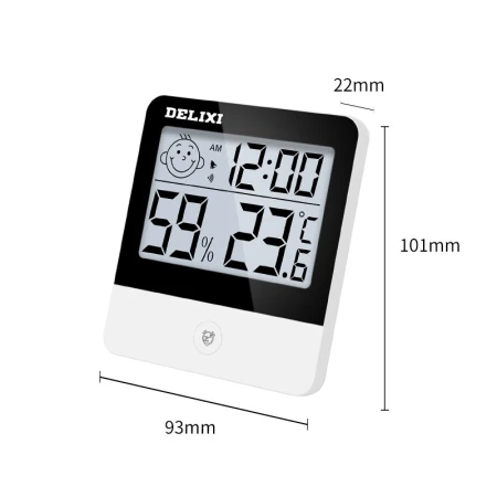 Delixi DELIXI digital display temperature and humidity meter intelligent precision home measurable indoor and outdoor office creative wall-mounted high-precision thermometer DM-1011 Delixi DELIXI digital display temperature and humidity meter intelligent precision home measurable indoor and outdoor office creative wall-mounted high-precision thermometer DM-1011