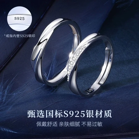 Baolini Baolini S925 silver crossing the love river couple rings for men and women a pair of light luxury niche index finger pair rings high-end Valentine's Day birthday gift for girlfriend and wife lettering Baolini Baolini S925 silver crossing the love river couple rings for men and women a pair of light luxury niche index finger pair rings high-end Valentine's Day birthday gift for girlfriend and wife lettering