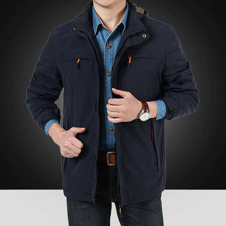 Hengyuanxiang factory thin jacket loose jacket tooling mid-length outdoor windbreaker large size men's business casual jacket jacket army green plus velvet 086 plus velvet 5XL about 195-210 catties Hengyuanxiang factory thin jacket loose jacket tooling mid-length outdoor windbreaker large size men's business casual jacket jacket army green plus velvet 086 plus velvet 5XL about 195-210 catties