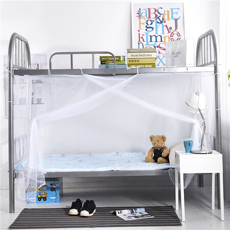 Arctic velvet mosquito net single student dormitory netting old-fashioned bunk dormitory tents high and low berths for all seasons white with net hook 1.2m bed 120*195cm Arctic velvet mosquito net single student dormitory netting old-fashioned bunk dormitory tents high and low berths for all seasons white with net hook 1.2m bed 120*195cm