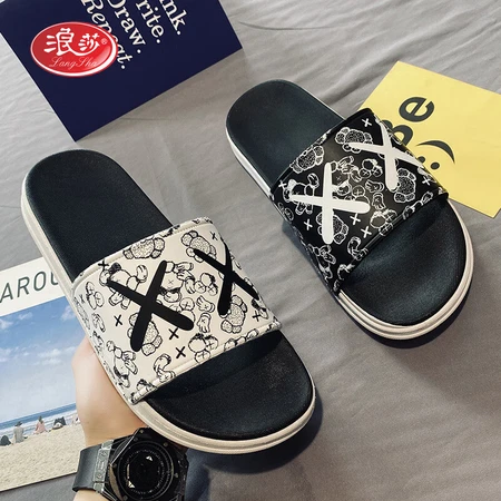 Langsha slippers men and women couple shoes 2022 summer outdoor wear slippers beach shoes home sandals trendy shoes simple fashion comfortable bathroom bathing home outer wear mandarin duck shoes black and white 41-42 Langsha slippers men and women couple shoes 2022 summer outdoor wear slippers beach shoes home sandals trendy shoes simple fashion comfortable bathroom bathing home outer wear mandarin duck shoes black and white 41-42