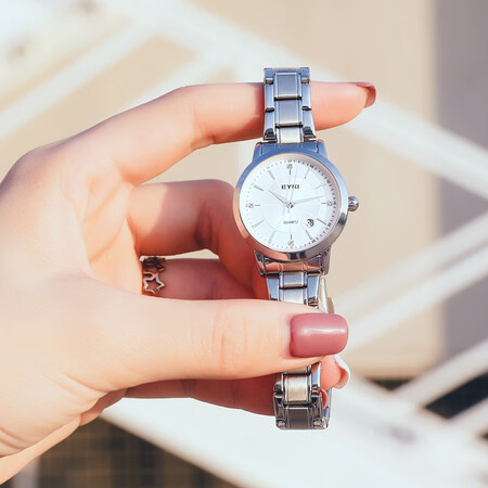 Aiqi EYKI watch ladies women's watch steel belt female students girls waterproof female models national watch women's simple quartz watch middle school students Korean brand high school students junior high school watches Europe, America, Japan and South Korea temperament silver white-female models Aiqi EYKI watch ladies women's watch steel belt female students girls waterproof female models national watch women's simple quartz watch middle school students Korean brand high school students junior high school watches Europe, America, Japan and South Korea temperament silver white-female models
