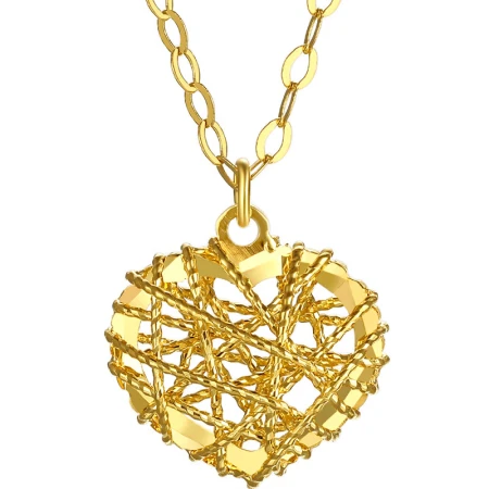Saturday Blessing Jewelry Yellow 18K Gold Necklace Women's Heart Color Gold Necklace Pendant C067935 About 40+5cm Saturday Blessing Jewelry Yellow 18K Gold Necklace Women's Heart Color Gold Necklace Pendant C067935 About 40+5cm