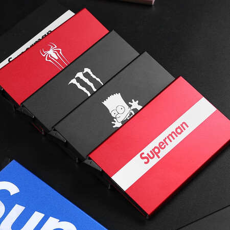 Ba Shi card holder male anime fashion brand metal card holder ultra-thin automatic pop-up anti-degaussing swipe card holder bank card holder card holder business card holder steel upper body Ba Shi card holder male anime fashion brand metal card holder ultra-thin automatic pop-up anti-degaussing swipe card holder bank card holder card holder business card holder steel upper body
