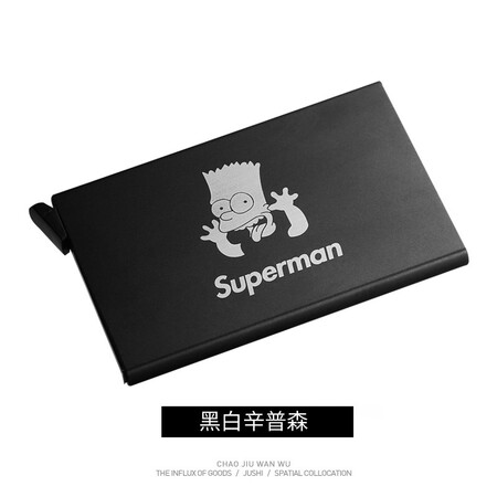Bashi card holder male anime fashion brand metal card holder ultra-thin automatic pop-up anti-degaussing swipe card holder bank card holder card holder business card holder Simpson Bashi card holder male anime fashion brand metal card holder ultra-thin automatic pop-up anti-degaussing swipe card holder bank card holder card holder business card holder Simpson