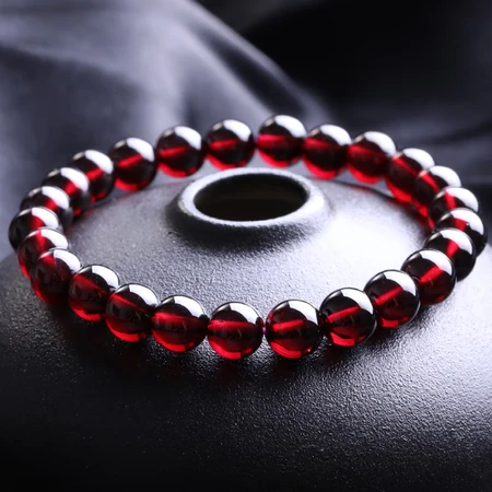 Shiyue jewelry 7-8mm garnet bracelet wine red garnet single ring bracelet crystal agate female wine red Shiyue jewelry 7-8mm garnet bracelet wine red garnet single ring bracelet crystal agate female wine red