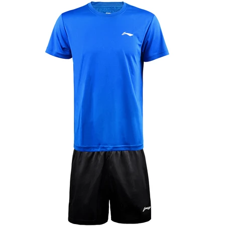 Li Ning LI-NING sportswear suit men's new badminton suit T-shirt short-sleeved quick-drying shorts spring and summer table tennis net suit ATSS959-3 blue suit M Li Ning LI-NING sportswear suit men's new badminton suit T-shirt short-sleeved quick-drying shorts spring and summer table tennis net suit ATSS959-3 blue suit M