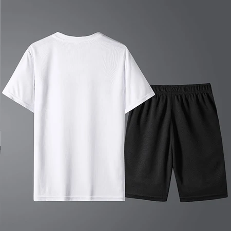 Lake rooster sports suit men's summer short-sleeved T-shirt new elastic comfortable breathable thin section quick-drying casual underwear 8805 gray 3XL about 145-160 catties Lake rooster sports suit men's summer short-sleeved T-shirt new elastic comfortable breathable thin section quick-drying casual underwear 8805 gray 3XL about 145-160 catties