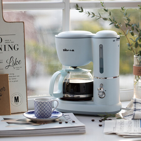 Bear coffee machine 0.6L automatic small American drip pot drip filter machine household tea brewing coffee pot brewing teapot blue Bear coffee machine 0.6L automatic small American drip pot drip filter machine household tea brewing coffee pot brewing teapot blue