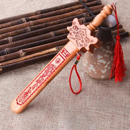 TaTanice 22cm peach wood sword creative home decoration wood carving decoration crafts decoration pendant cinnabar seven stars gossip sword Ttm1001 TaTanice 22cm peach wood sword creative home decoration wood carving decoration crafts decoration pendant cinnabar seven stars gossip sword Ttm1001