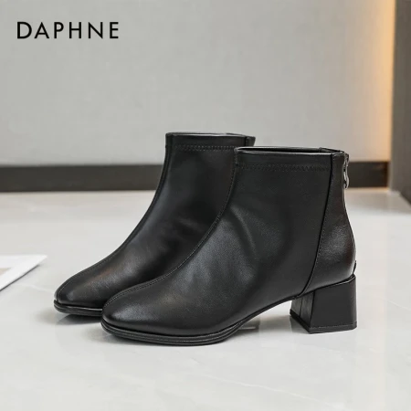 Daphne's official Martin boots women's 2022 autumn and winter new short boots plus velvet all-match thin boots French small ankle boots black single-line style 38 Daphne's official Martin boots women's 2022 autumn and winter new short boots plus velvet all-match thin boots French small ankle boots black single-line style 38