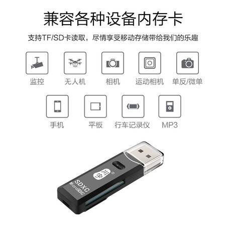 Chuanyu multi-function two-in-one high-speed card reader supports SD/TF camera driving recorder mobile phone storage memory card C296 Chuanyu multi-function two-in-one high-speed card reader supports SD/TF camera driving recorder mobile phone storage memory card C296