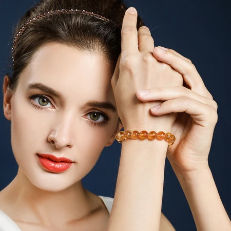 Shiyue Jewelry 8-9mm Citrine Bracelet Bracelet Crystal Agate Men and Women Models Yellow 8-9mm Shiyue Jewelry 8-9mm Citrine Bracelet Bracelet Crystal Agate Men and Women Models Yellow 8-9mm