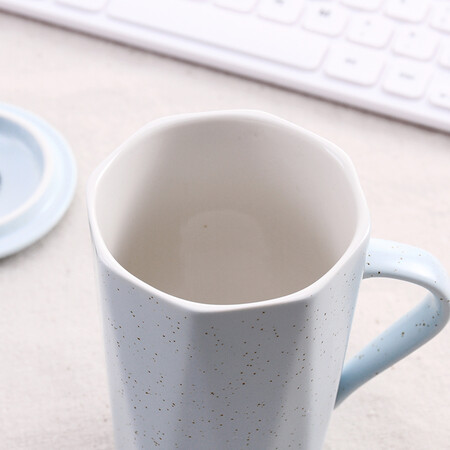 Bethes Simple Office Drinking Mug Male Tanabata Gift Mug With Lid With Spoon Ceramic Mug Creative Milk Cup Diamond Shape Couple Cup Breakfast Cup Tea Cup Blue Customizable Bethes Simple Office Drinking Mug Male Tanabata Gift Mug With Lid With Spoon Ceramic Mug Creative Milk Cup Diamond Shape Couple Cup Breakfast Cup Tea Cup Blue Customizable
