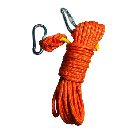 Pioneer with steel wire inner core slow down escape safety rope mountaineering rock climbing outdoor training survival rescue rescue anti-flood disaster relief rope self-rescue non-fire fire rope 10 meters with double hooks Pioneer with steel wire inner core slow down escape safety rope mountaineering rock climbing outdoor training survival rescue rescue anti-flood disaster relief rope self-rescue non-fire fire rope 10 meters with double hooks